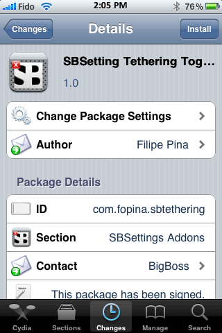 tethering toggle