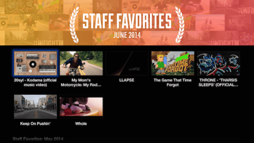 Vimeo, favoritos Staff