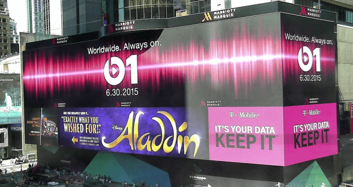 Beats 1 Apple hace gran debut con un aviso en Times Square