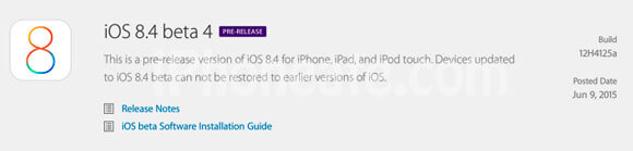 iOS 8.4 Beta 4 for Developers