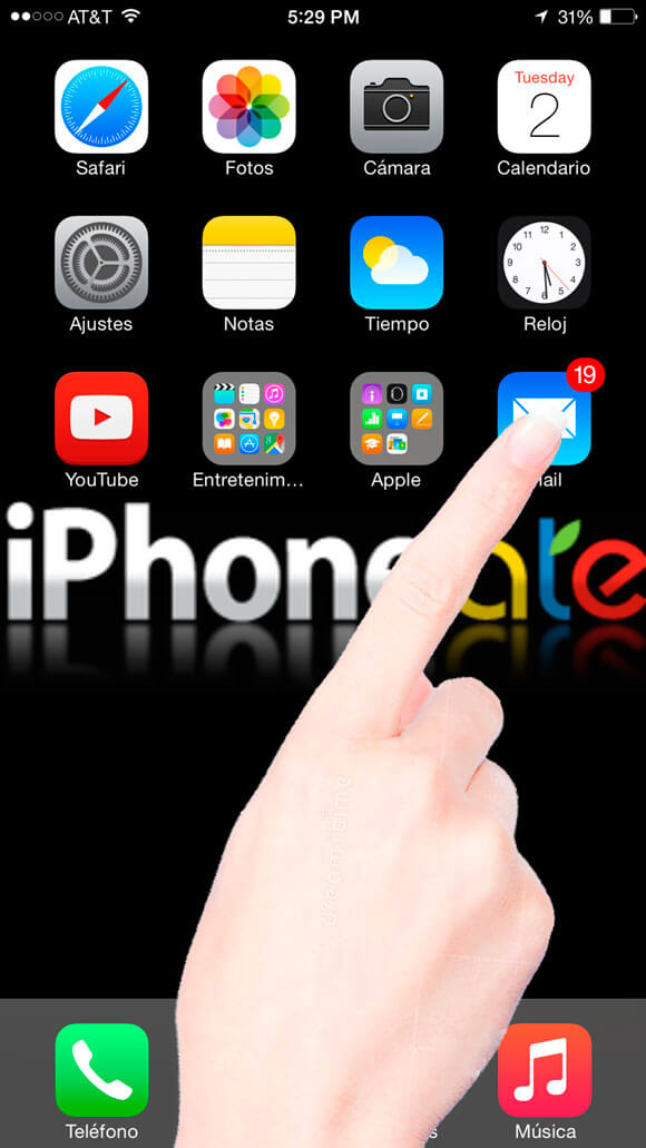 Abrir App Mail en el iPhone
