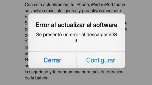 2 soluciones para combatir el error de descarga del iOS 9