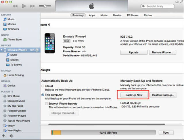Hacer una copia de seguridad en iTunes antes