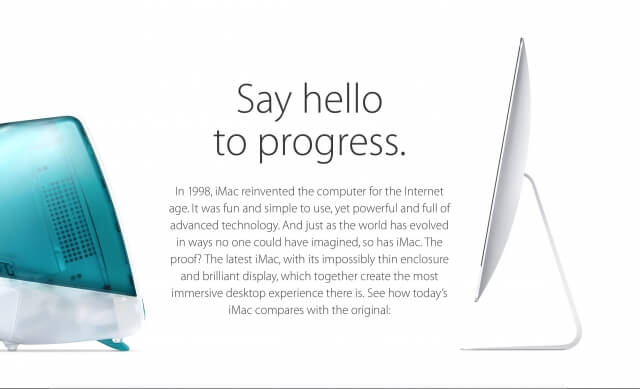 Apple compara su nuevo iMac con el original