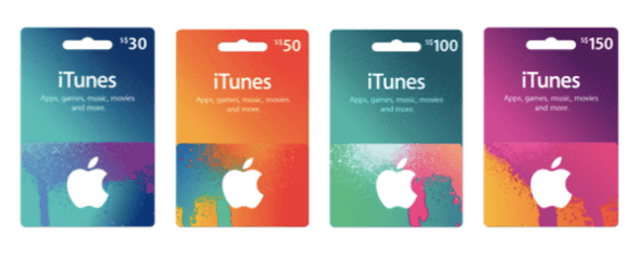 Apple iTunes tarjetas de regalo
