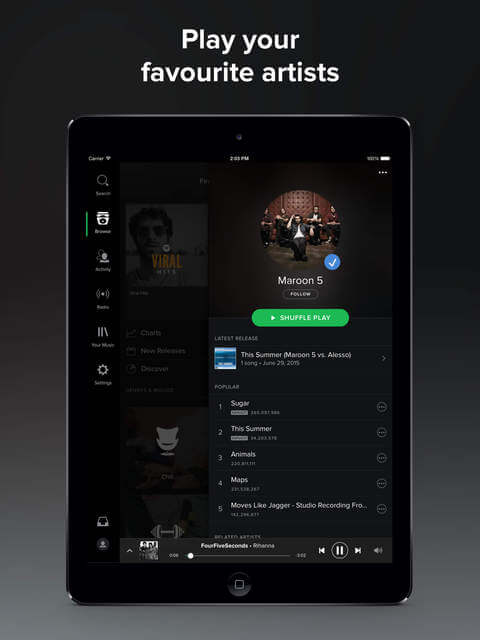 Spotify iPad Pro