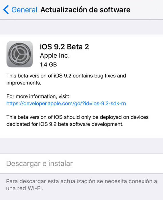 iOS 9.2 beta 2