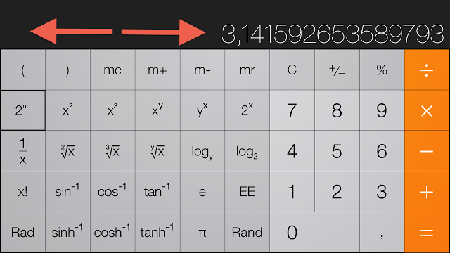 Borrar dígitos rápidamente en la calculadora de iOS