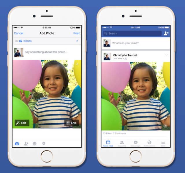 Facebook empieza a incorporar el soporte para Live Photos