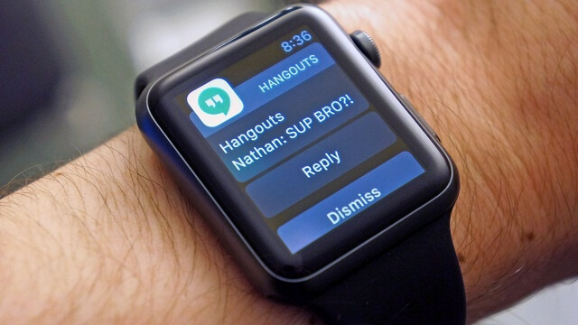 Hangouts para iOS ahora es compatible con Apple Watch