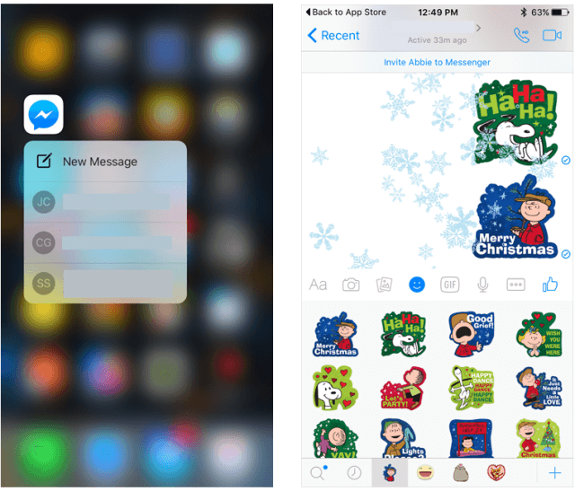 Mira caer copos de nieve al recibir o enviar emojis y stickers