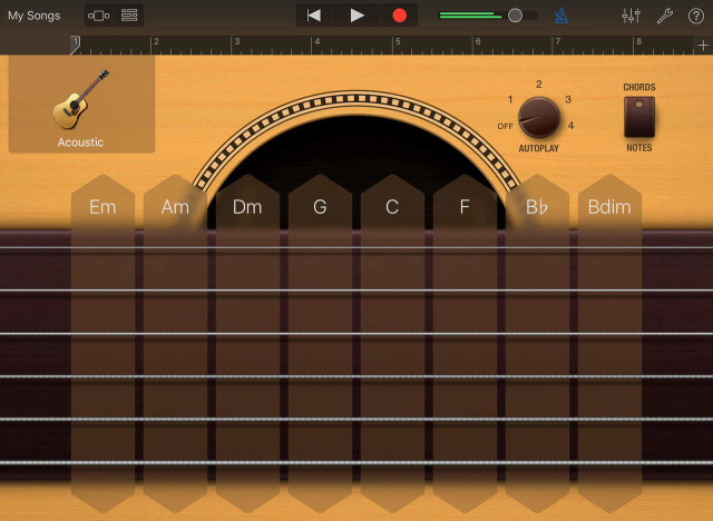 GarageBand para iOS, con Bucles, guitarras, bajos, y gran cantidad de sonidos en vivo