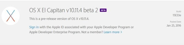 OS X 10.11.4 - Beta 2 ya disponible para desarrolladores