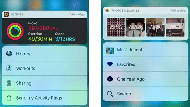 iOS10 widgets