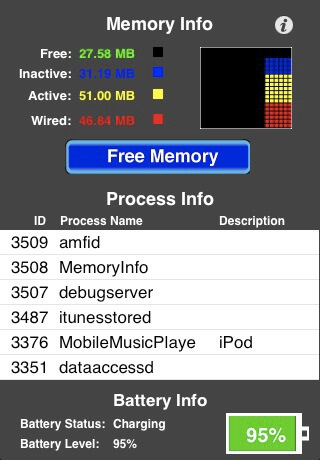 Free Memory and Battery Level 3GS Update 1.1-01