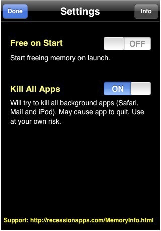 Free Memory and Battery Level 3GS Update 1.1-02