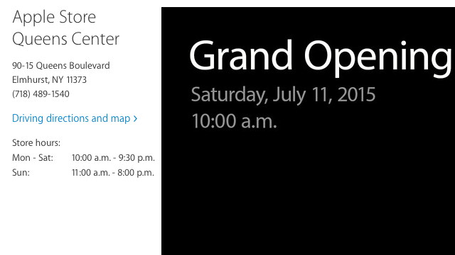 La primera tienda de Apple en Queens abrirá sus puertas éste Sábado