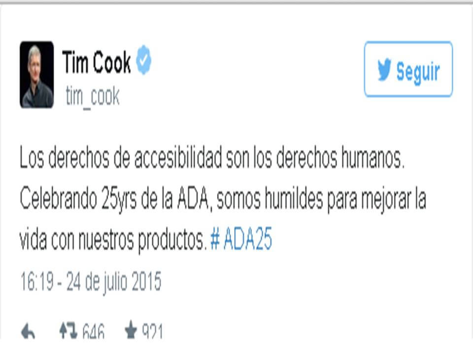 Tim Cook habla sobre las aplicaciones de Accesibilidad