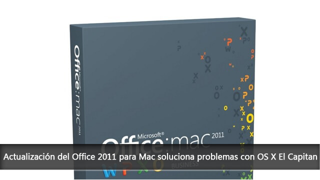 microsoft office 2011 for mac os x el capitan