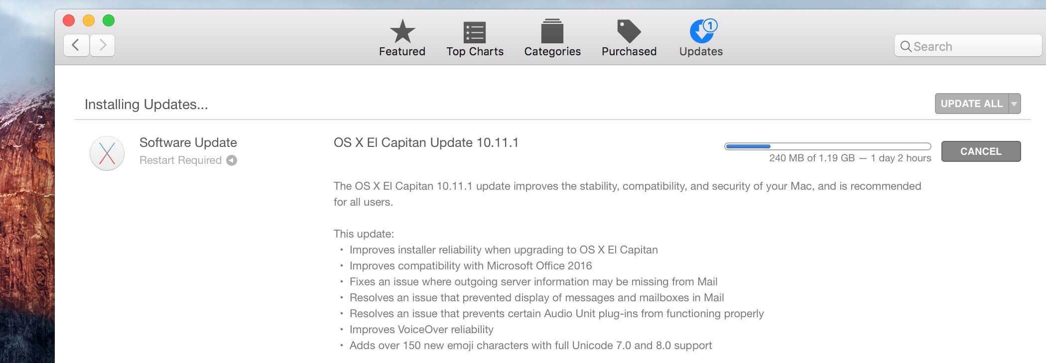 Actualización de OS X El Capitan