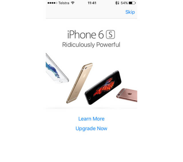 Apple incluye anuncios Pop-up en la App Store para promocionar el iPhone 6S