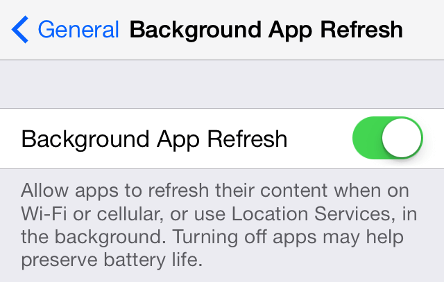 Cómo Detener temporalmente el Background App Refresh en las aplicaciones