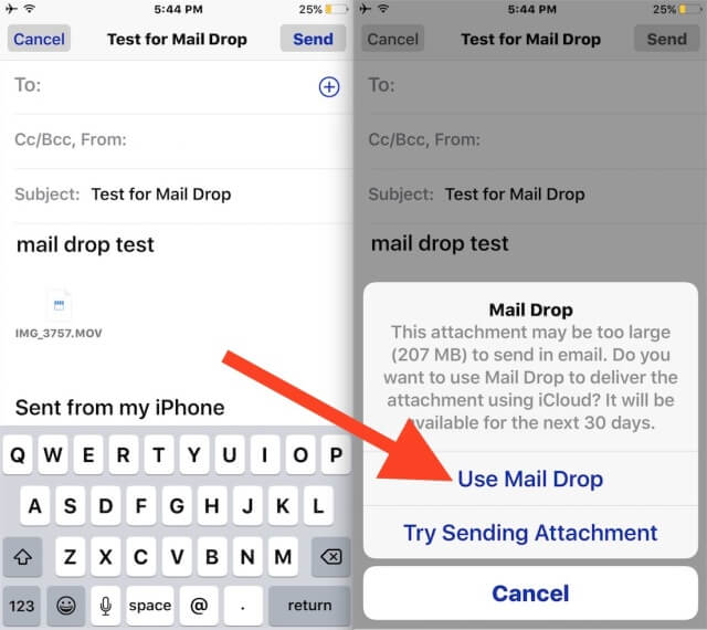 use-mail-drop-ios
