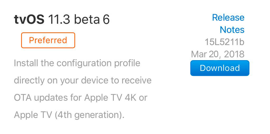 tvOS 11.13 Beta 6