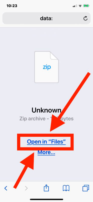 Archivos Zip iPhone