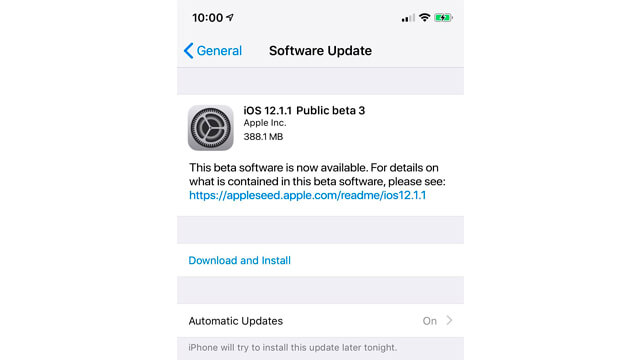 iOS 12.1.1 Beta 3