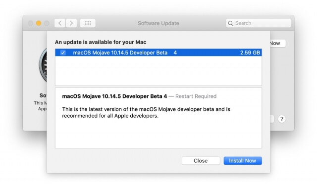 macOS Mojave 10.14.5 Beta 4