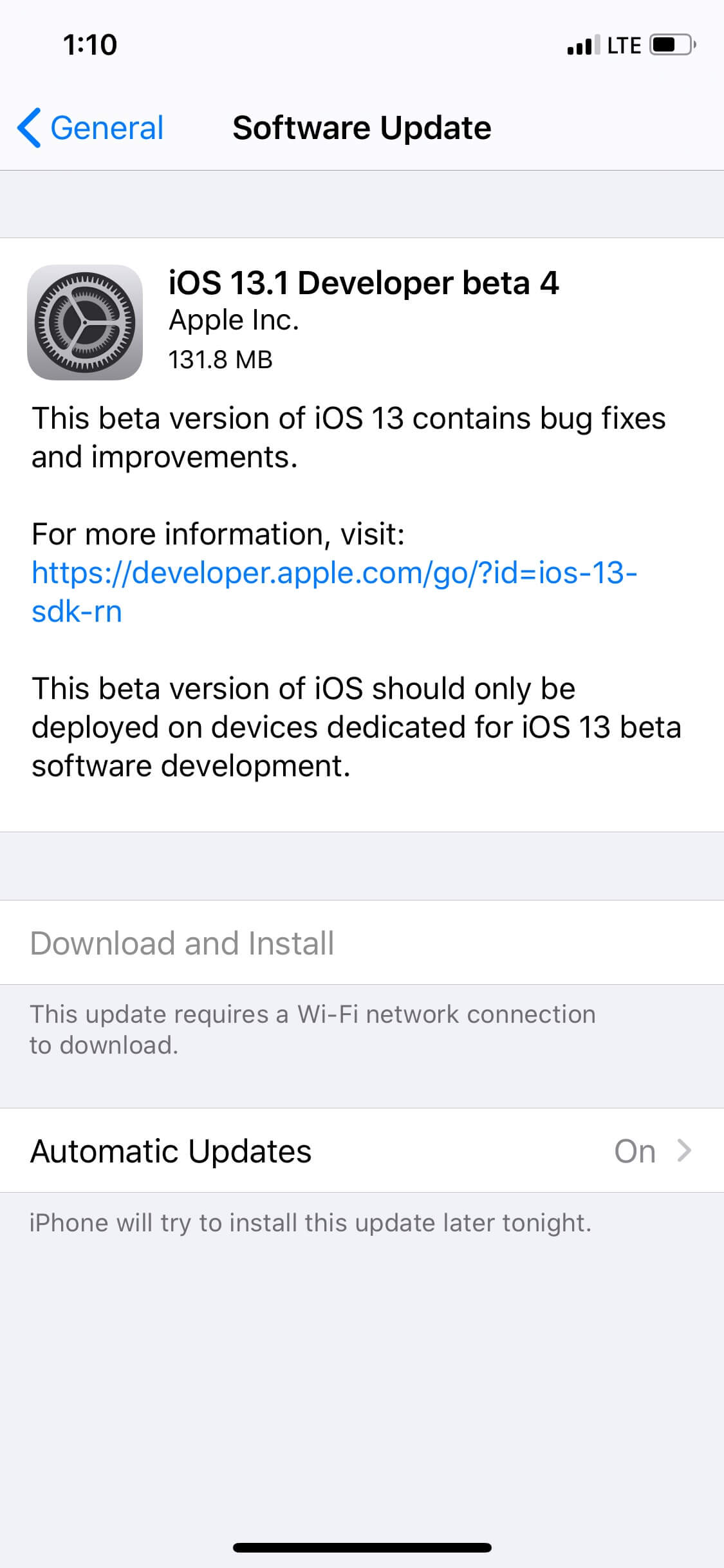 iOS 13.1 Beta 4